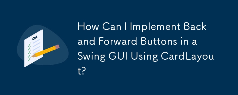 How Can I Implement Back And Forward Buttons In A Swing GUI Using