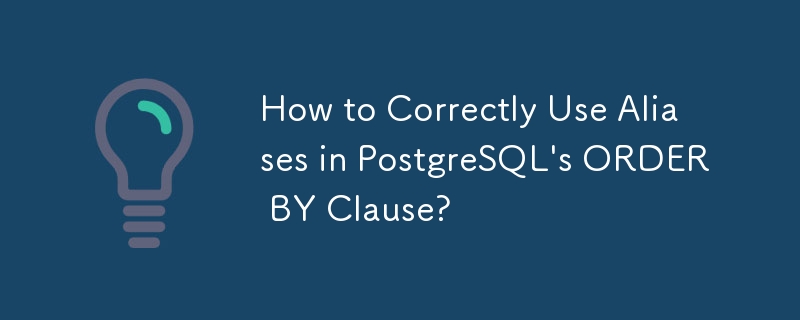 How To Correctly Use Aliases In Postgresql S Order By Clause Mysql