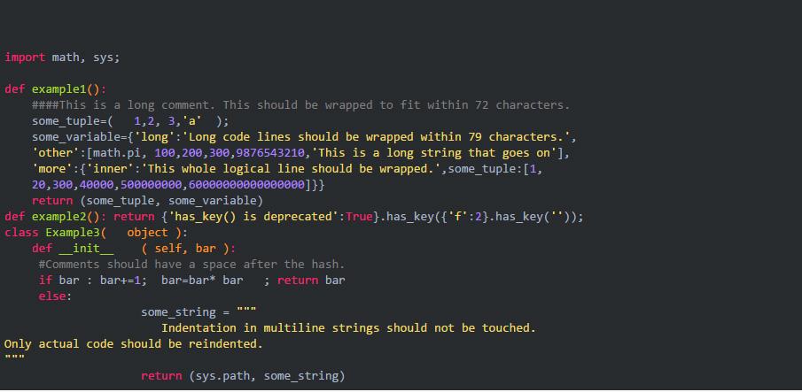 python如何按pep8风格自动排版代码