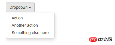 Implementation of drop-down menu under Bootstrap framework (code example)