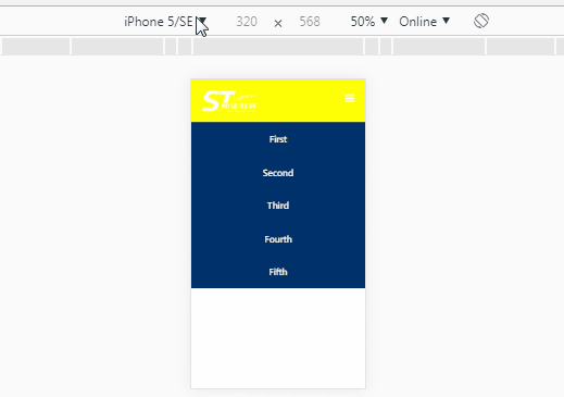 css code to implement responsive drop-down menu