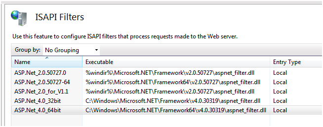 IIS7使用.NET Framework v4.0运行库报500错误的解决办法