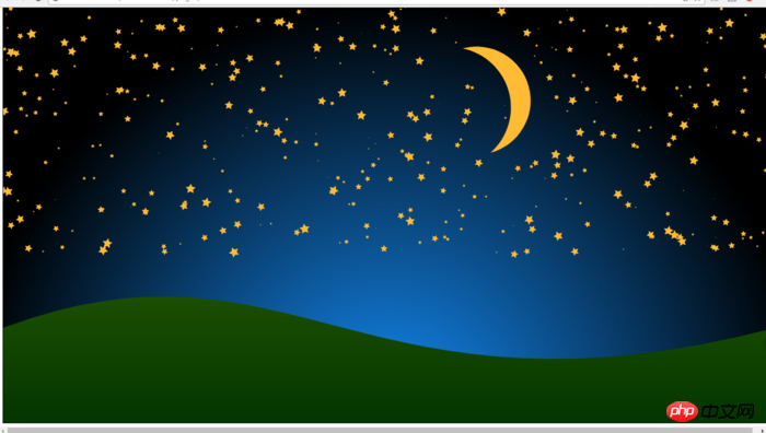 3508659-e056b8ad8871b6aHow to use canvas to draw the starry sky, moon, earth, and add text