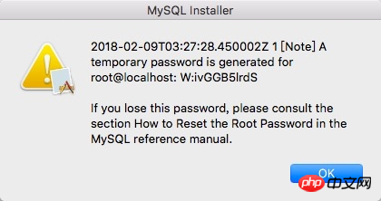 collecter! Solution à lerreur signalée après linstallation de MySQL par MacOSS via le fichier DMG