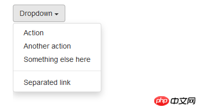 Implementation of drop-down menu under Bootstrap framework (code example)