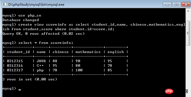 MySQL視圖的應用程式之應用視圖