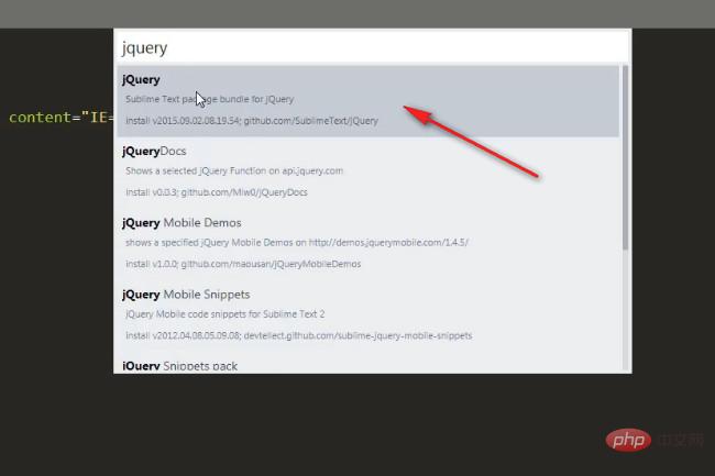 Comment installer le plug-in JQuery dans Sublime