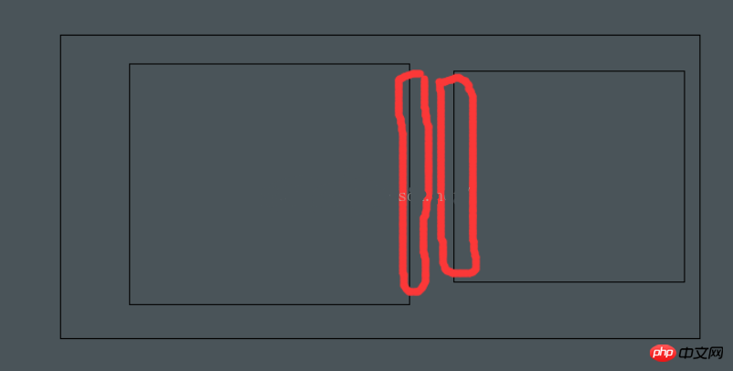 How to draw a vertical line between two div tags in HTML