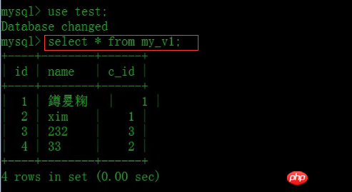 How to query views in mysql data table