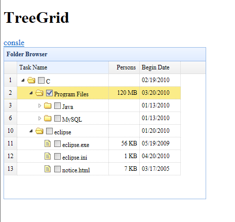 Jquery EasyUI实现treegrid上显示checkbox并取选定值的方法