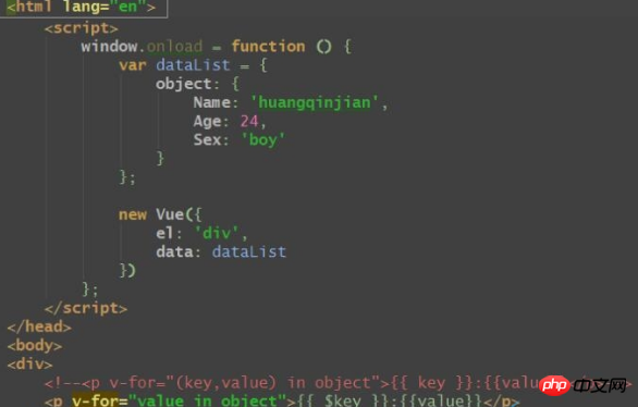 Explication graphique détaillée de la syntaxe ditération v-for dans Vue2.0