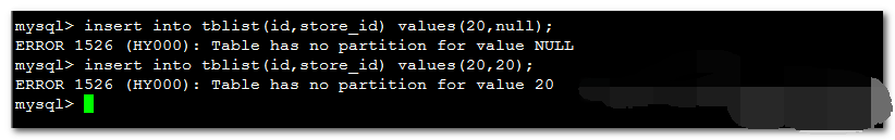 MySQL LIST partition