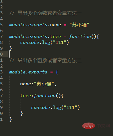 What are the differences and connections between exports and module.expors?