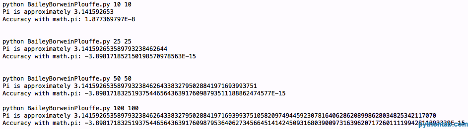 使用 Python 計算 π 值