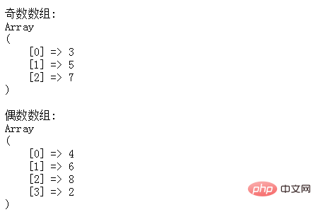 PHP配列で奇数と偶数を区切る方法