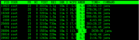 linux command: top command