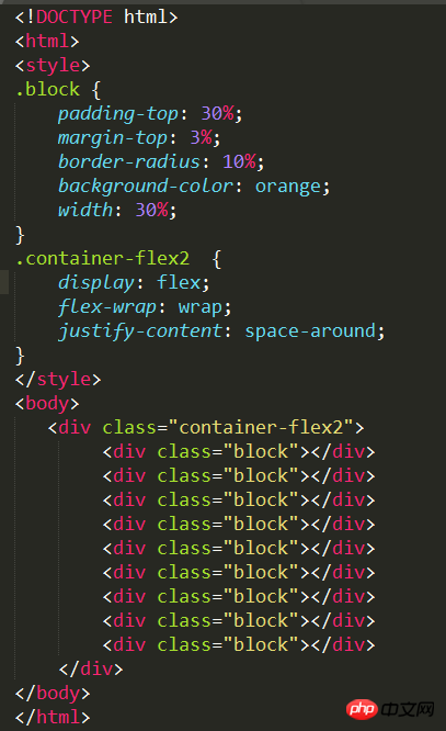 How to implement the nine-square grid style in Flex layout in css (code)