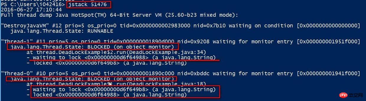 Use JDKs tool jstack to find out the cause of runtime program deadlock