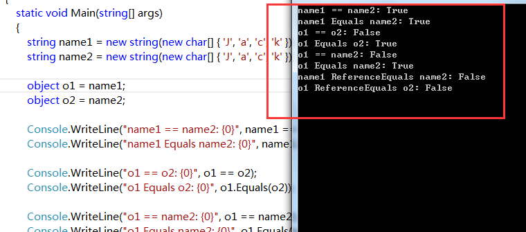 C#中的==、Equals()和ReferenceEquals()的区别