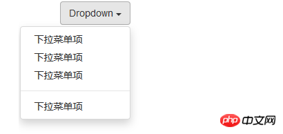 Implementation of drop-down menu under Bootstrap framework (code example)