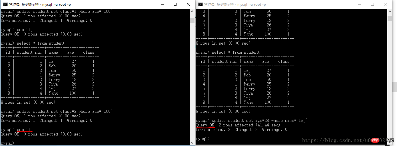 La conversion de type MySql entraîne la mise à niveau du verrouillage de ligne vers le verrouillage de table