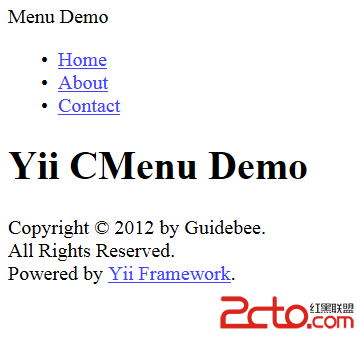 PHP development framework Yii Framework tutorial (29) Zii component-Menu example