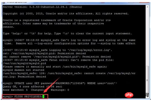 How to change the MySQL database password?