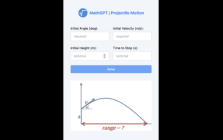 Projectile Motion Calculator and Solver by MathGPT
