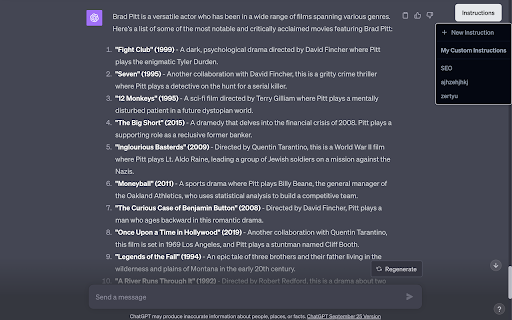 Chat-GPT Instructions Manager
