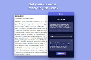 Cruxe AI Summarisation Extension