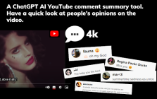 ChatGPT with YouTube videos comment summary generator