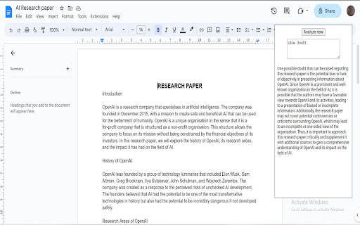 Google Documents Analyzer