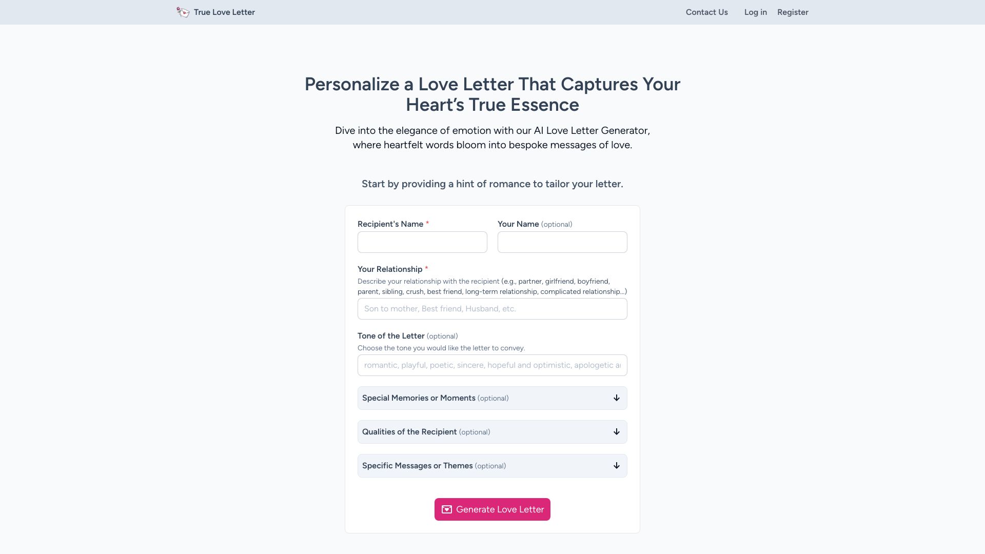 AI Love Letter Generator