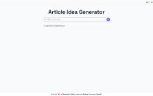 Article Idea Generator
