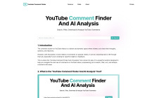 YouTube Comment Finder And AI Analysis