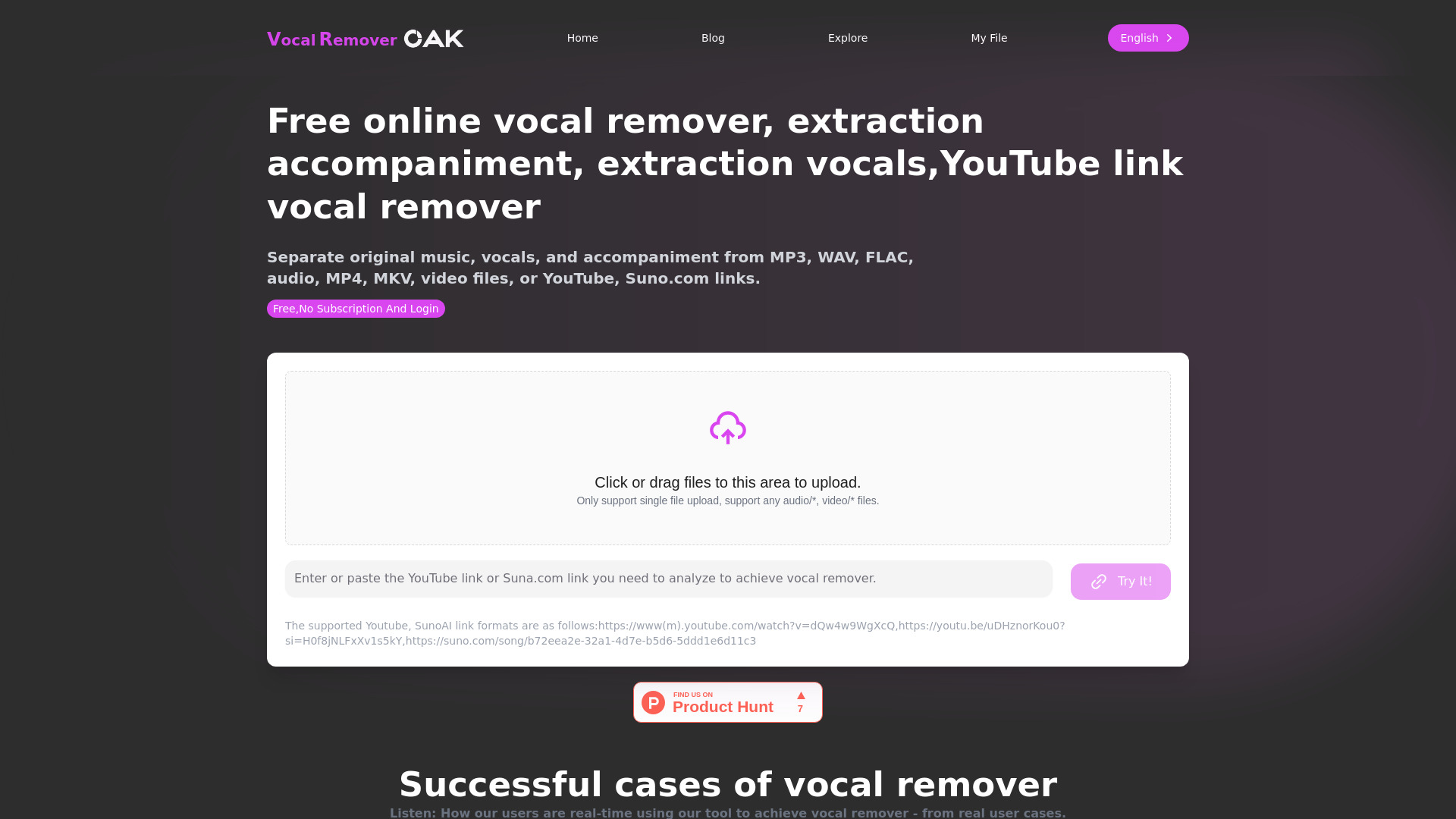 Free Online Vocal Remover