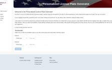 Personalized License Plate Generator