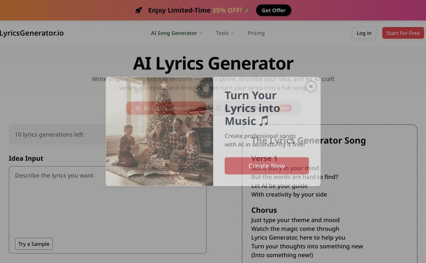 Lyrics Generator截图