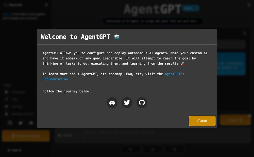AgentGPT截图