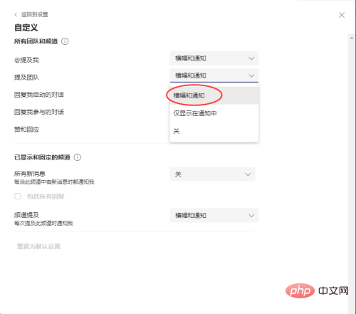 Microsoft Teams怎么设置横幅通知?Microsoft Teams设置横幅通知教程截图