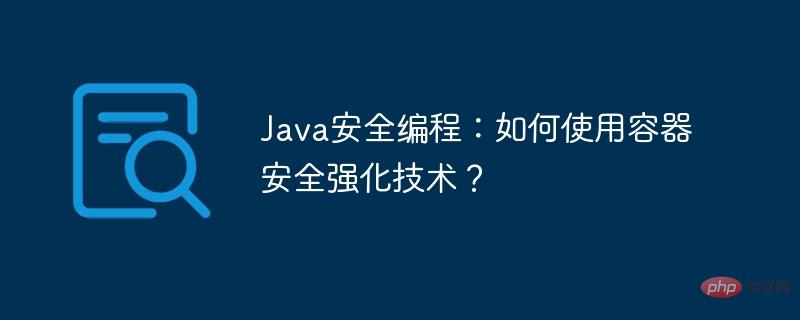 Java 보안 프로그래밍: 컨테이너 보안 강화 기술을 사용하는 방법은 무엇입니까?