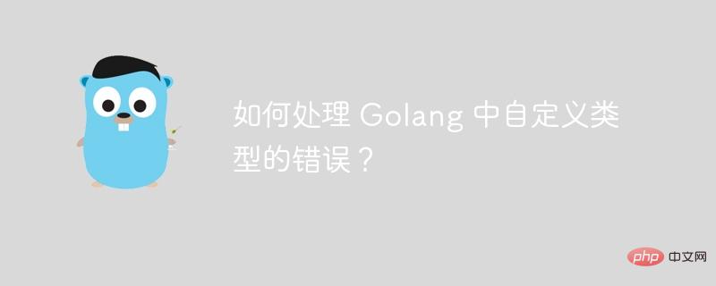 如何处理 Golang 中自定义类型的错误？