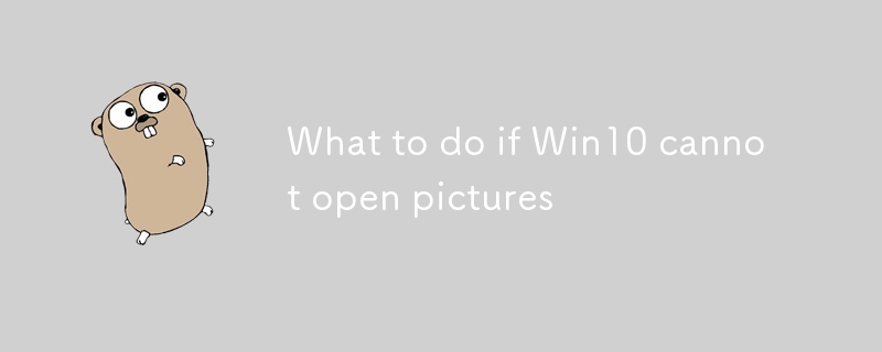 What to do if Win10 cannot open pictures