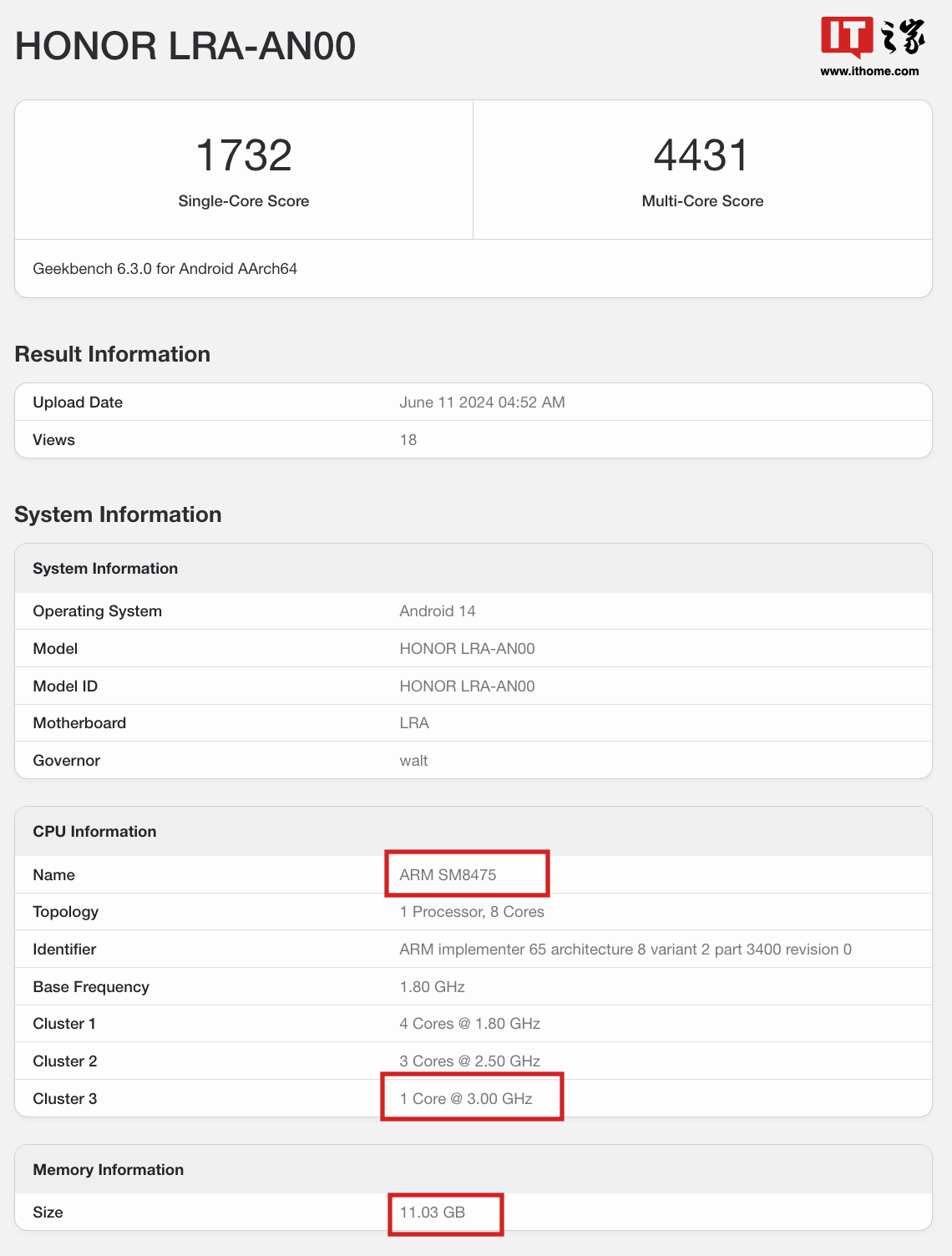 3.0GHz 骁龙 8+，荣耀首款小折叠手机 Magic V Flip 跑分曝光