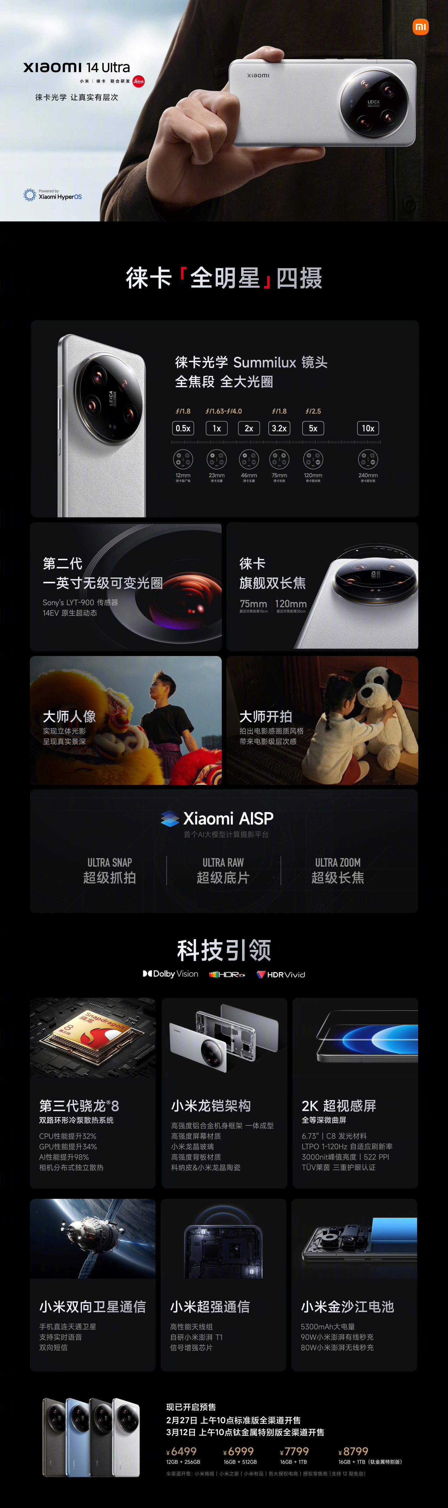 小米 14 Ultra 手机推送澎湃 OS 1.0.12:优化长焦拍照场景、噪声与对焦表现