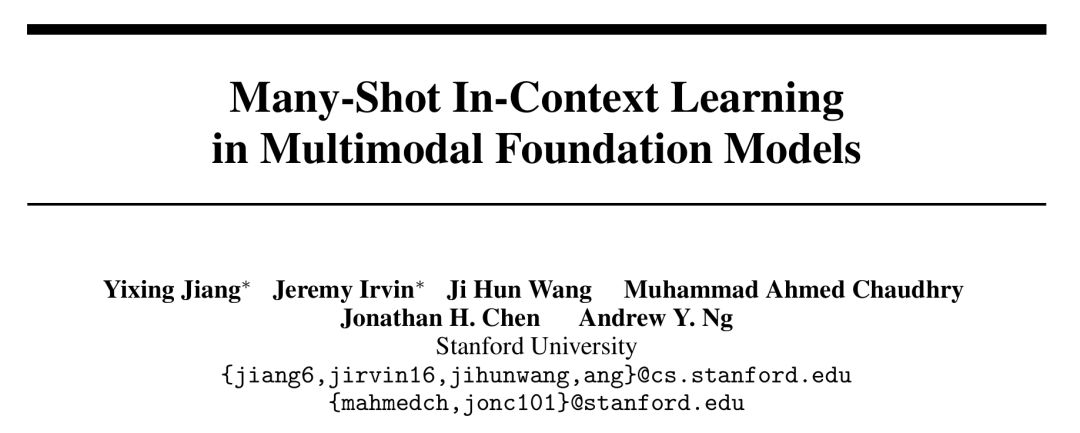 New work by Andrew Ngs team: multi-modal and multi-sample context learning, quickly adapting to new tasks without fine-tuning