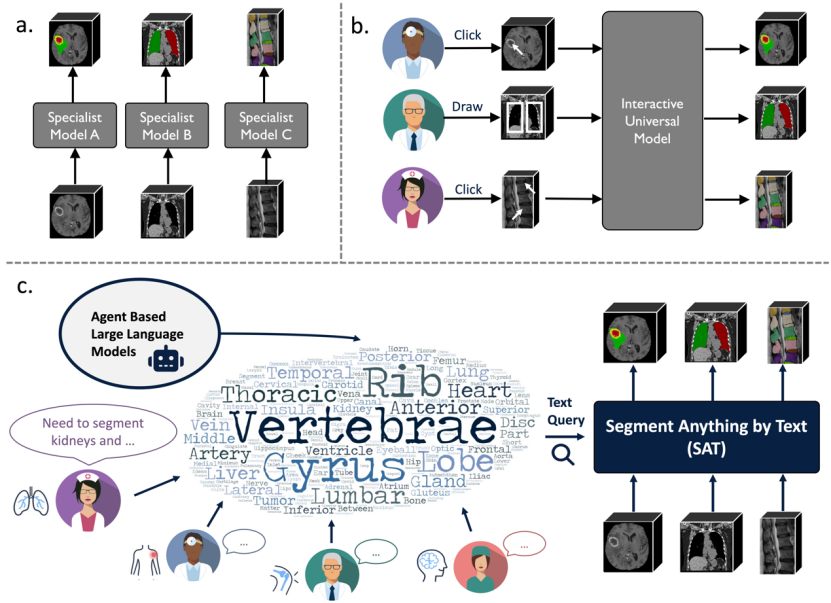 The open source 3D medical large model SAT supports 497 organoids and has performance exceeding 72 nnU-Nets. It was released by the Shanghai Jiao Tong University team.