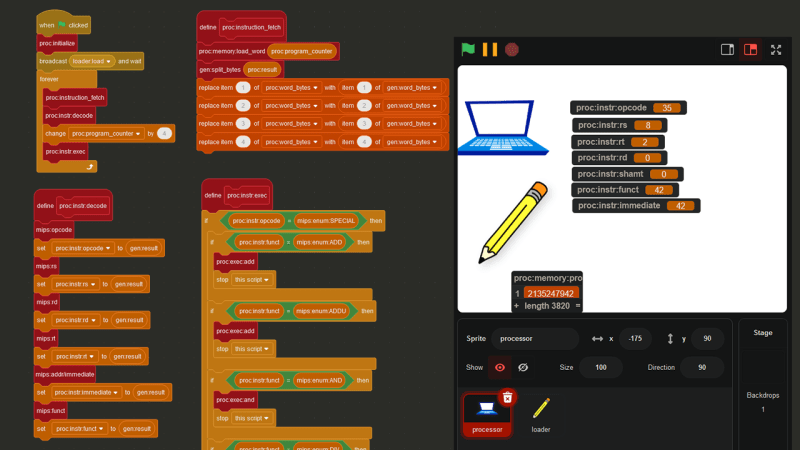 The Scratch routines for Instruction Fetch, Instruction Decode, and Execute.