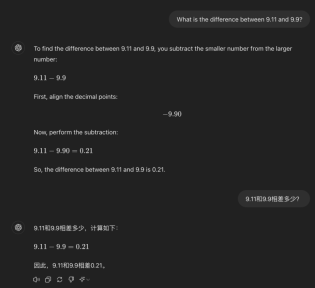 Who is bigger, 9.11 or 9.9? We actually tested 15 large models, and more than half of them overturned.