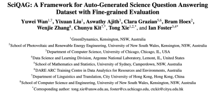 To provide a new scientific and complex question answering benchmark and evaluation system for large models, UNSW, Argonne, University of Chicago and other institutions jointly launched the SciQAG framework